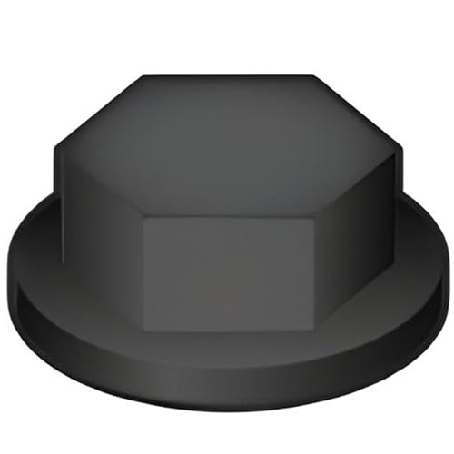 Bricoloco Tapas de protección para tornillos y tuercas hexagonales de polietileno alta densidad- Tapón embellecedor de plastico para tapar tornillos. (Negro - M10, 50)