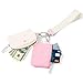 Mum's Memory Mini Zip Around Coin Purse Wristlet Wallet for Women - Dual Pouch Portable Wristlet with Coin Pocket (Pink+White)