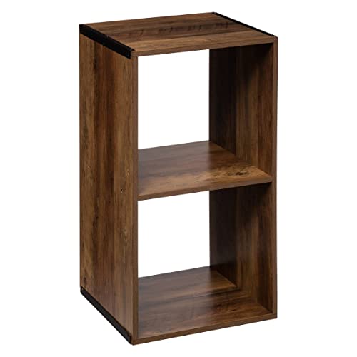 5five - étagère 2 Cases indus Mix n modul Effet Bois foncé