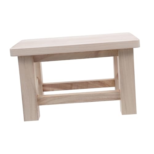 DECHOUS Elegant Natural Wooden Children's Stool Small Footrest for Dorm Change Shoe Bench