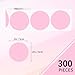 YEGAWEN Removable Stickers - 300 Pink Colored Dot Stickers, Waterproof, Writable, Suitable for Laser & Inkjet Print