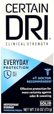 Certain DRI Everyday Strength Clinical Solid Antiperspirant/Deodorant, Morning Fresh Fragrance, 2.6 oz Each (Pack of 9)