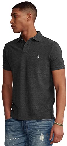 POLO RALPH LAUREN Men Custom Fit Mesh Pony Logo Shirt (XL, BlackMarble)2