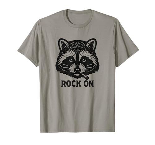 Rock On - Mapache estrella de rock divertido y genial Camiseta