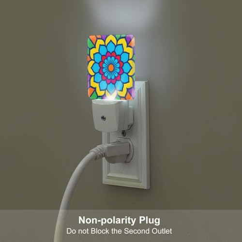 Image of Boho Floral (3) LED Plug-in Nightlights 2 Piece Set for Bedroom