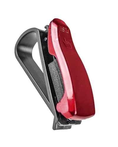 Étui à lunettes de soleil rouge pour pare-soleil de voiture et stylo