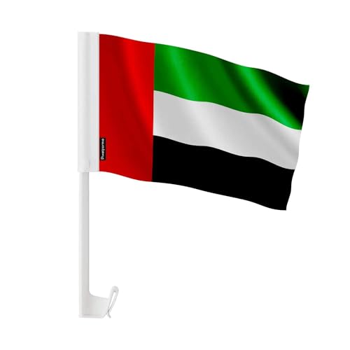 Drapeau voiture Émirats arabes unis 30x45cm lot de 50 drapeaux faciles à fixer
