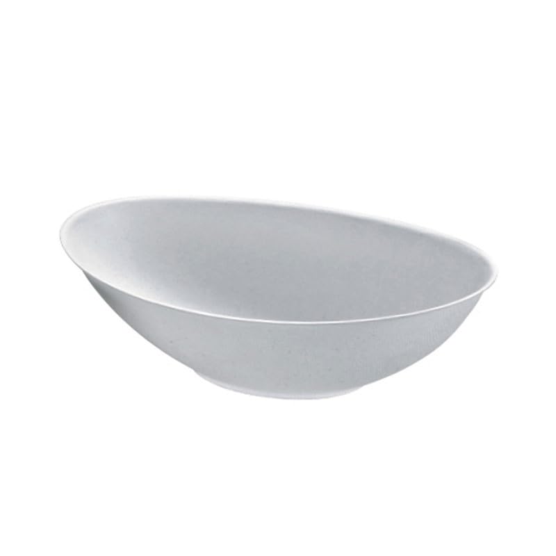 PacknWood Bio n Chic Oval White Sugarcane Bowl | Serving Bowls for Side Salad, Soup, Cereal, Ice Cream | Kitchen Bowls - 34oz (9.4in” x 5.7in”) - 250 pcs
