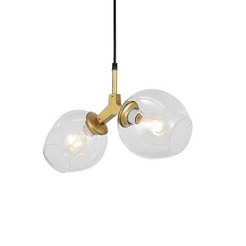 Lustre boule de verre design nordique chic en or pour salon élégant