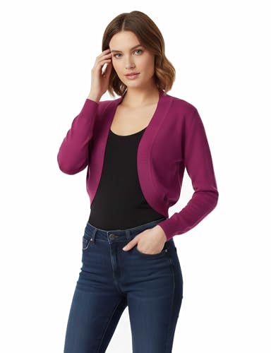 Image of Allsense Women's 3 /4 Sleeve Bolero Shrug for Dresses | Open Front Cropped Cardigan, Lightweight Knit Dress Cover Up