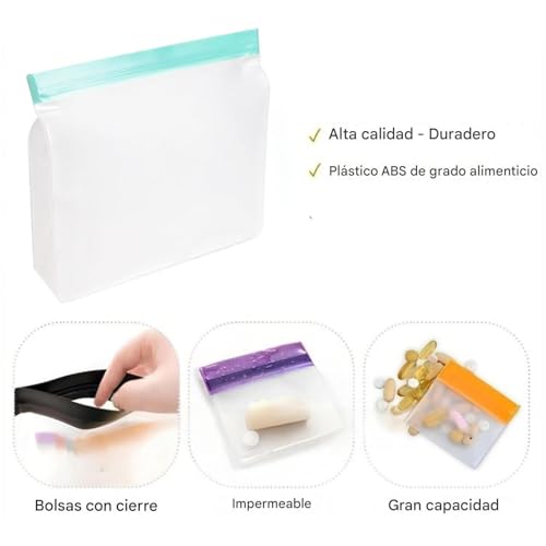 Bolsas herméticas portátiles impermeables para evitar derrames de pastillas y purés de bebé 4