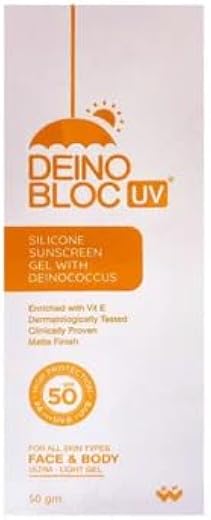 BIOVIDA Deino Bloc UV Sunscreen Gel Suitable for All Skin Types, SPF 50, 24 Hour Protection, Vitamin C &amp; E Enriched