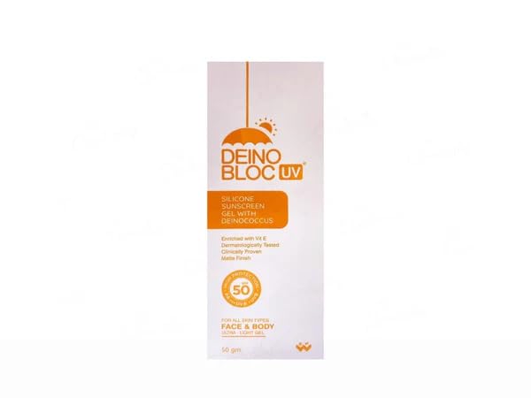 BIOVIDA Deino Bloc UV Sunscreen Gel Suitable for All Skin Types, SPF 50, 24 Hour Protection, Vitamin C & E Enriched