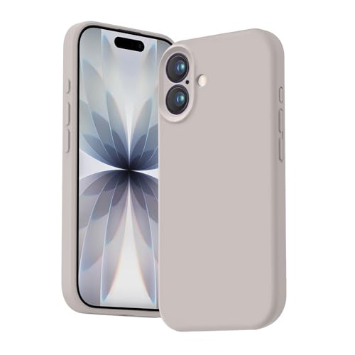 Image of DIZORO Compatible for (iPhone 17 Case) Slim Liquid Silicone Case 3 Layers Full Covered Soft Gel Rubber Phone Case Protective Cover (Stone Grey)