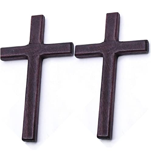 Danlai 2 Piezas Cross De Madera Vintage Religial Artesanal 4.7 Pulgadas Crospifijo De Pared Pequeña Colgante Cross para Decoración De Pared del Hogar