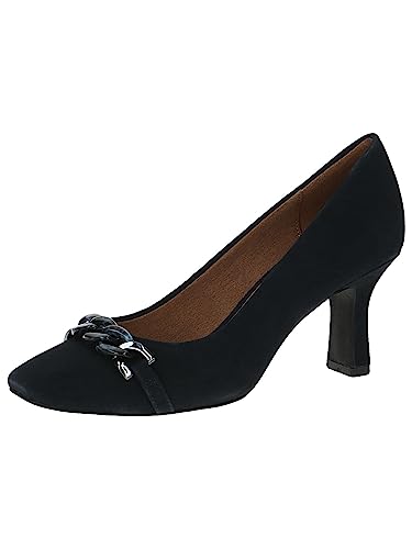 CAPRICE Damen Pumps aus Leder mit Stilettoabsatz, Blau (Ocean...
