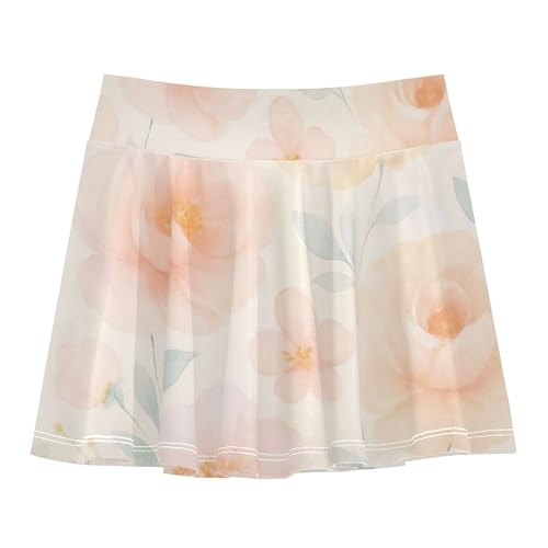 Watercolor Flowers Pastel Colors Athletic Shorts Girls Skorts Toddler Tennis Skirts Purple Girl Skort 3t