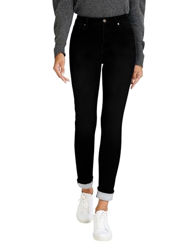 LookbookStore High Waisted Thermal Jeans Fleece Lined Pants Fall Jeans for Women 2026 Trendy Black...