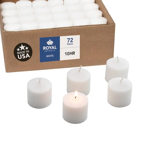 Royal Imports Votive Candle, Unscented White Wax, Box of 72, for Wedding, Birthday, Party, Spa, Holiday & Home Decoration (10 Hour Burn Time)