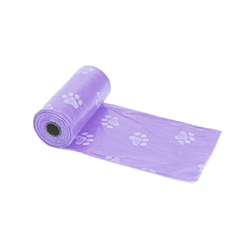 Image of Poop Bags 1 x Plastic Dog Poop Bags Rolls Unscented Dog Waste Bags Leak Proof Doggy Roll for Outdoor Puppy Walking Travel Pet Waste Bags(Purple)