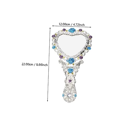 Espejo para Maquillaje de Mano en Forma de Corazón Plata miniatura 2
