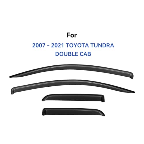 Image of Window Visors Rain Guards for 2007-2021 Toyota Tundra Extended Cab, Out-Channel Window Vent Wind Deflectors Visors Shades for 07-21 Tundra Double Cab