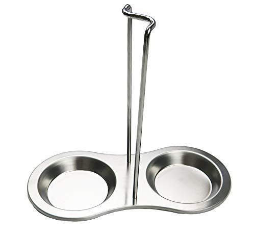 Cockgoo Spoon Rest for Stove Top Kitchen Stainless Steel Vertical Holder for Ladle Spatulas Lid Double Spoon Stand Rack