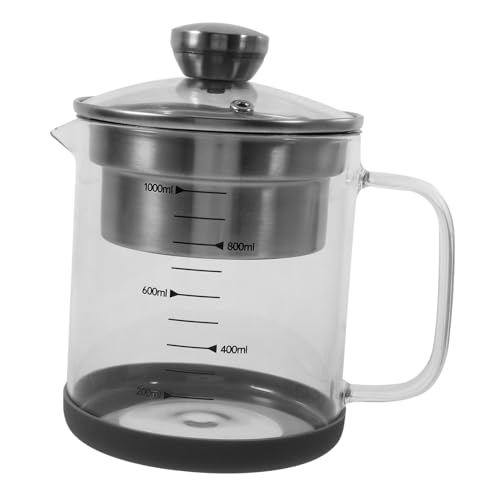 Cabilock Fine Mesh Strainer Pot Stainless Steel Tea Filter with Scale Multi Functional Juice Container for Kitchen for Soup Gravy and Soybean Milk Capacity