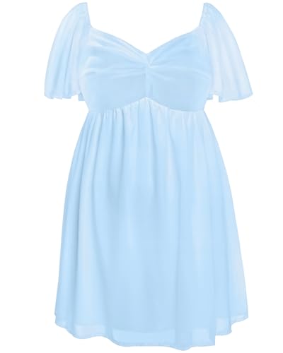 Image of Pinup Fashion Plus Size Graduation Homecoming Chiffon A-line Short Dress