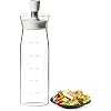 Olie en azijn fles Olie-azijnfles dispenser glazen olijfolie fles lekvrije olie fles transparant, met schaalmeting 500ml…
