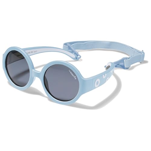 Mausito Sonnenbrille Kinder 6-24 Monate Jungen flexibler Rahmen & verstellbares Band | Vergleichssieger Kindersonnenbrille 100% UV-Schutz & Schadstofffrei | Europäisches Design sicherer Halt