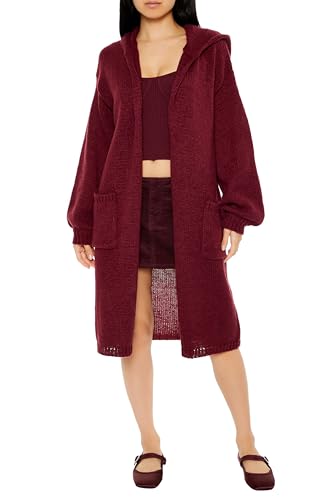 Image of Forever 21 Women's Hooded Cardigan Sweater