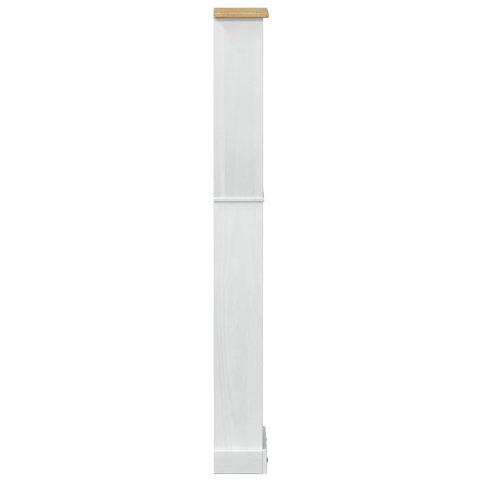 Półka na książki biała 46 x 20 x 170 cm sosna lita | 5 półek, styl rustykalny, matowe wykończenie, łatwa pielęgnacja, wymagany montaż