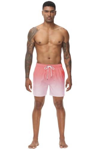 Image of Tyhengta Men's Swim Trunks Quick Dry Beach Shorts with Zipper Pockets and Mesh Lining