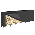 CADUKE 8ft Firewood Rack with Cover, Heavy Duty Fire Wood Rack Outdoor & Indoor, Firewood Storage Log Rack with Weather Resistant 600D Oxford Fabric Cover