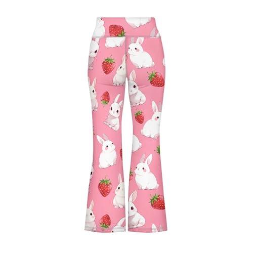 Spring Comfy Loose Bell Bottom Pants Leggings for Girls Cute Print High Waist Flare Yoga Pants Fall Casual Outfits2