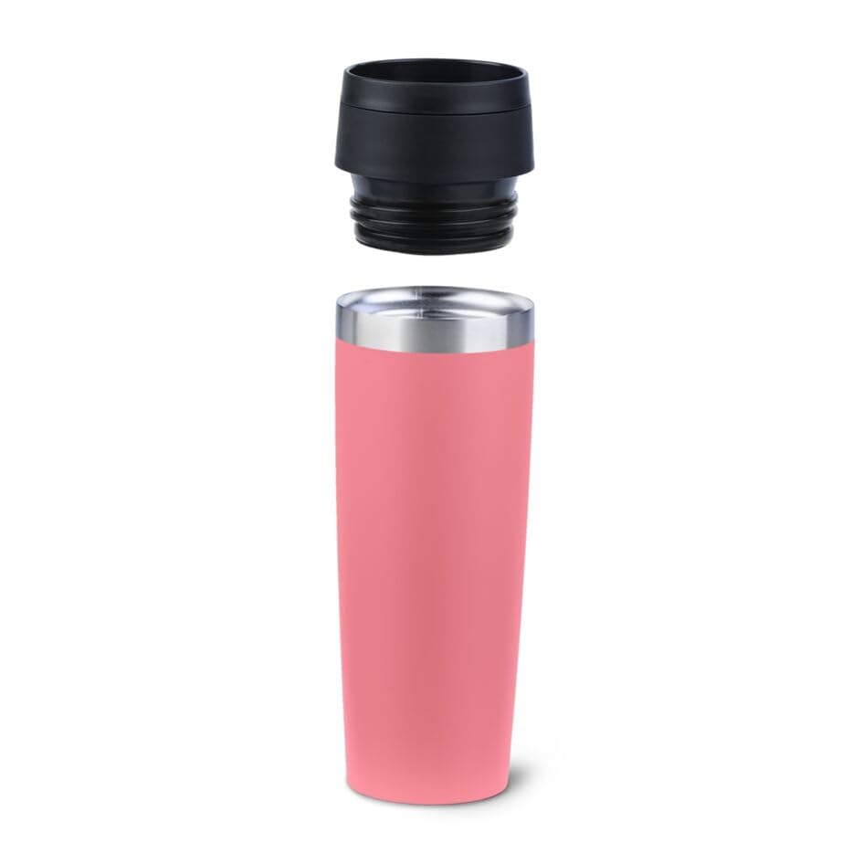 Emsa N2023950 Travel Mug Classic Isolierbecher 0,5 Liter, neuer Komfort Schraubverschluss, Pulverbeschichtung, Edelstahl, 360 Grad Trinköffnung, Rosa 6