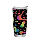 Wassud Colorful Blob 12 oz Tumbler with Lid and Straw,Stainless Steel Double Wall Vacuum Tumblers Insulated Tumbler Travel Coffee Mug for Cold and Hot Drinks