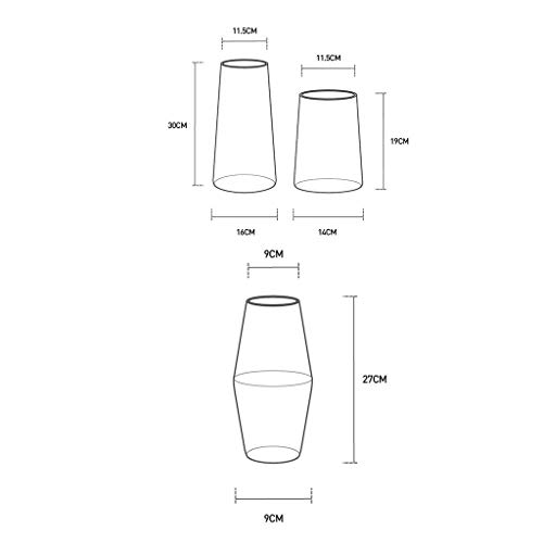 Tafelvaas, Lelie Tulpenvaas Groene Glazen Vaas Stabiele Basis Vaas, Thuis Klein Appartement Vaas, 3 Stijlen (Kleur: Groen, Maat: 9 * 9 * 27CM) - Afbeelding 4