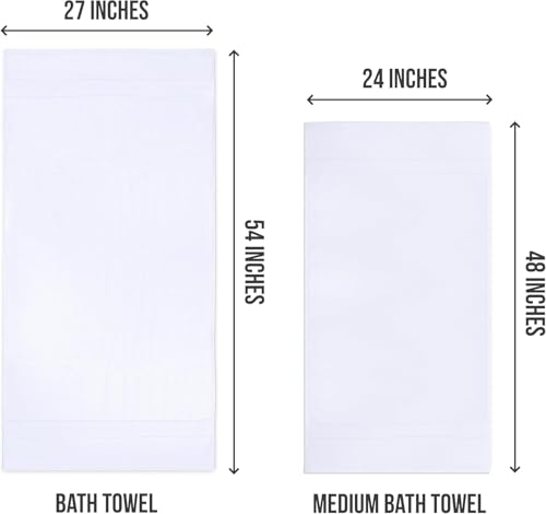Image of Utopia Towels 6 Pack Medium Bath Towel Set, 24 by 48 Inches, 500 GSM 100% Ring Spun Cotton, Lightweight and Highly Absorbent Quick Drying Premium Towels for Hotel, Spa and Bathroom, White