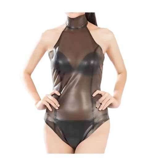 VIYOLI Latex-Bodysuit, Dessous-Badeanzug, transparent, Gummi, anpassbare Größe und Farbe, weiß, S
