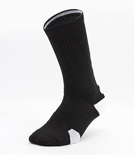Mens Basketball Socks Athletic Crew Soccer Socks Youth Boy 4 Pack Balck 10-124