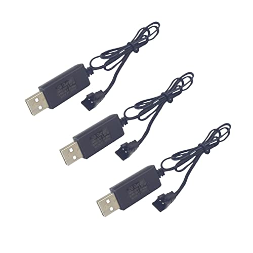 Fytoo 3Pcs 7.2V Sm-2P Plug Usb Charging Cable For Huina 1550 550 Rc Excavator Car Truck Engineering Car Tr-211 Rc Electric Toy Battery Charger #TOP22