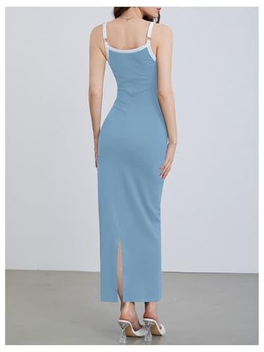 Image of Verdusa Women's Floral Cut Out Bodycon Maxi Dress Split Backless Sleeveless Cami Dress