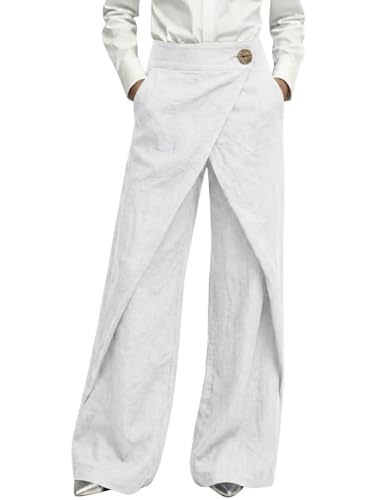 Pantalon large noir fluide ample et léger pour le printemps été