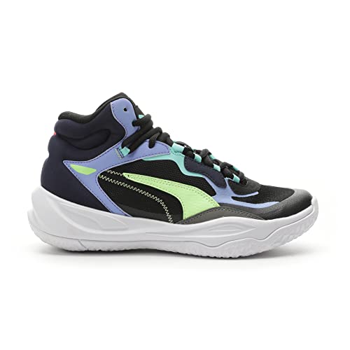 PUMA PUMA Playmaker Pro Mid Sneaker, Black-Electric Purple, 5.5 US Unisex Big Kid