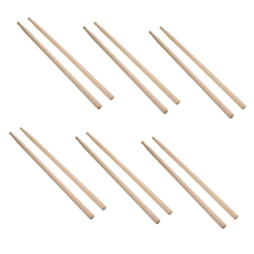Set de 6 pares de baquetas de arce para principiantes miniatura 1