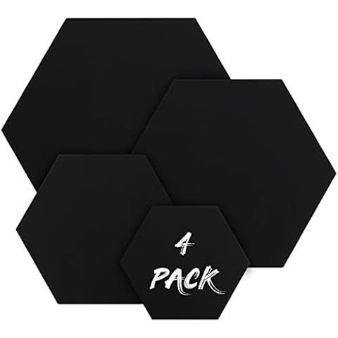 Conjunto de 4 Lienzos Hexagonales Negros Preestirados para Pintar Acrílico y Óleo Cover