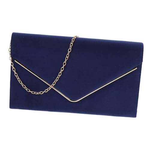 FRCOLOR Bolso De Cena Bolso De Hombro Bolso Vintage Para Mujer Bolso Bolso Con Cadena Bolso Para Dama Bolso Decorativo Azul