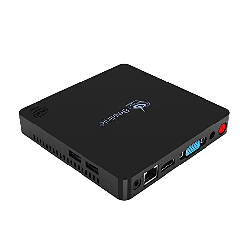 Intel Celeron N3350 Processor (Z8350 Upgraded up to 2.4 Ghz) Mini Pc Windows 10 Home 64 bit 4GB DDR4 / 64GB eMMC Mini Desktop Computer, 2.4G/5G Dual WiFi, Gigabit Ethernet, 4K HD HDMI & VGA Ports